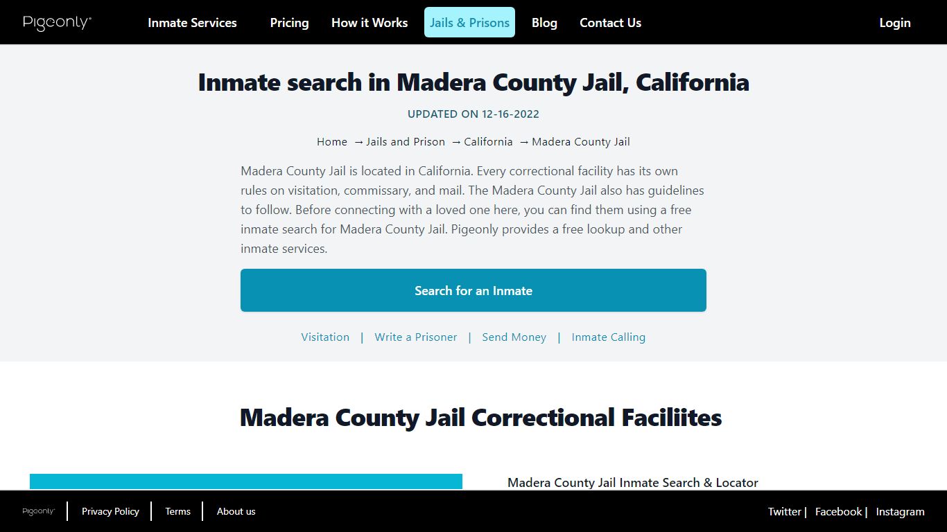 Madera County Jail Inmate Lookup | California | Pigeonly